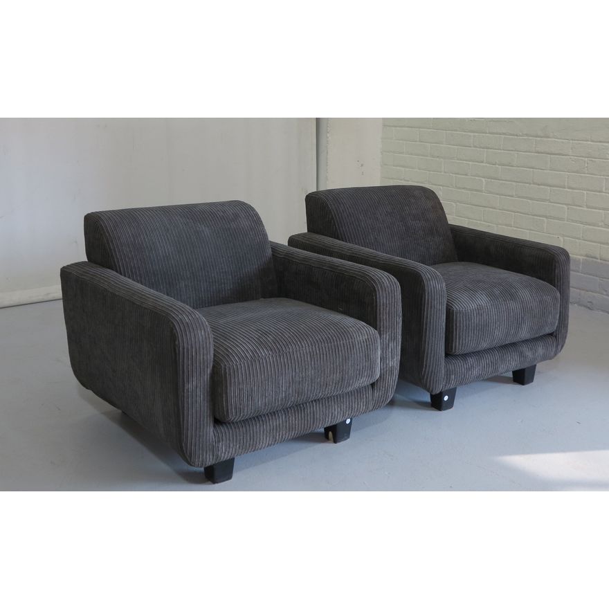 PAIR OF UPHOLSTERED ARMCHAIRS