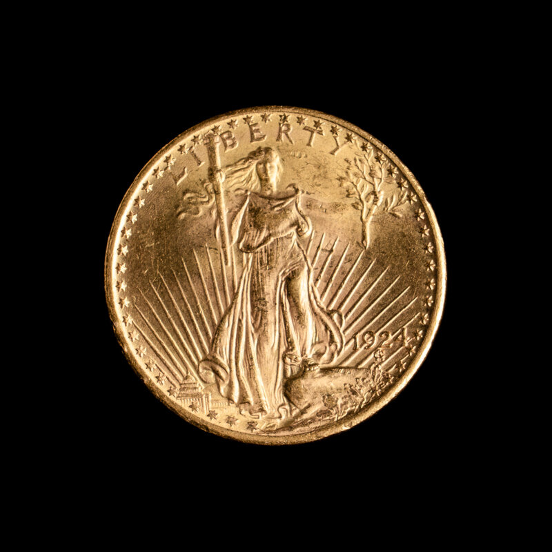 A 1924 Saint Gaudens $20 Gold Coin