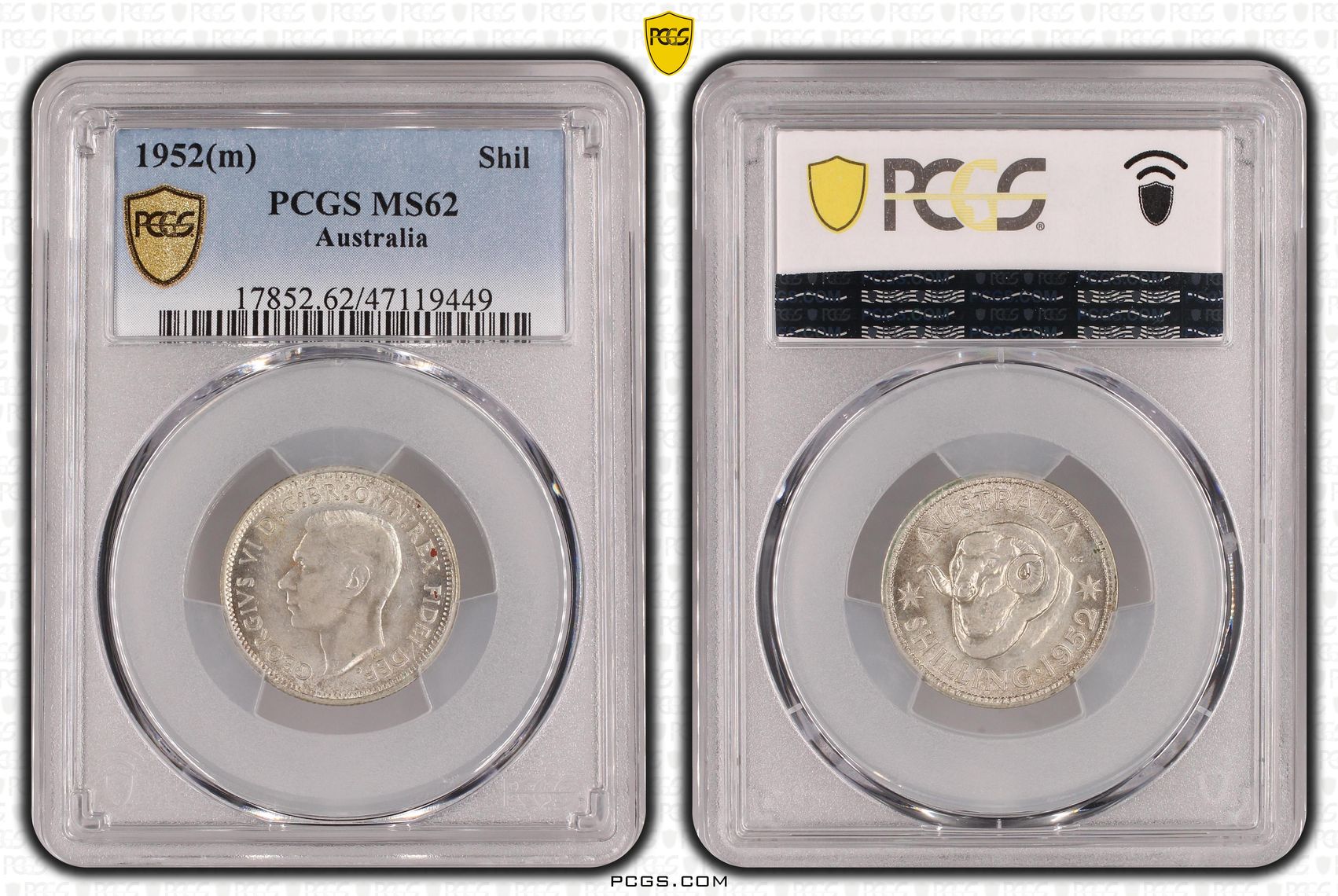 George VI, Shilling, 1952(m), PCGS MS62