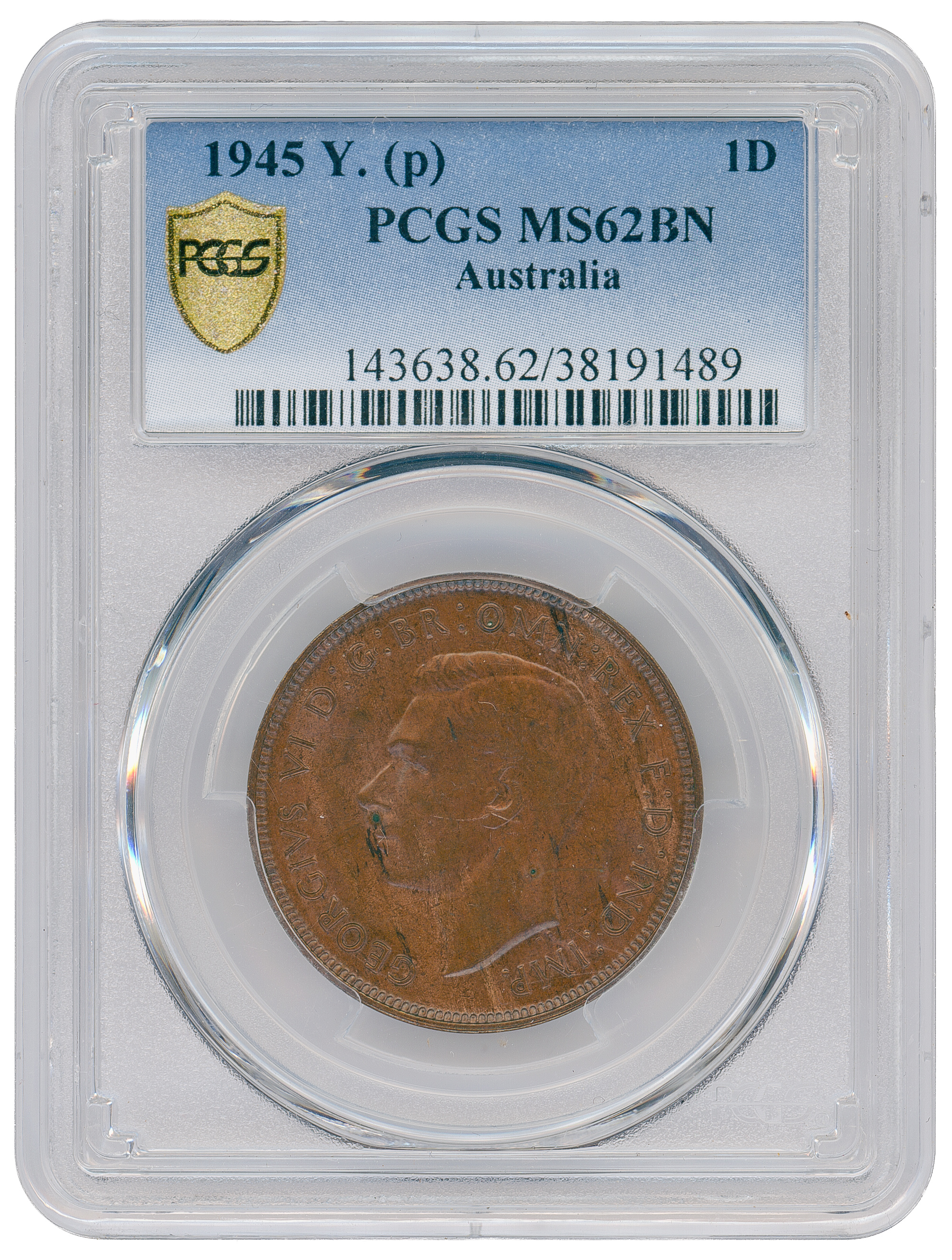 Penny, 1945, PCGS MS62BN