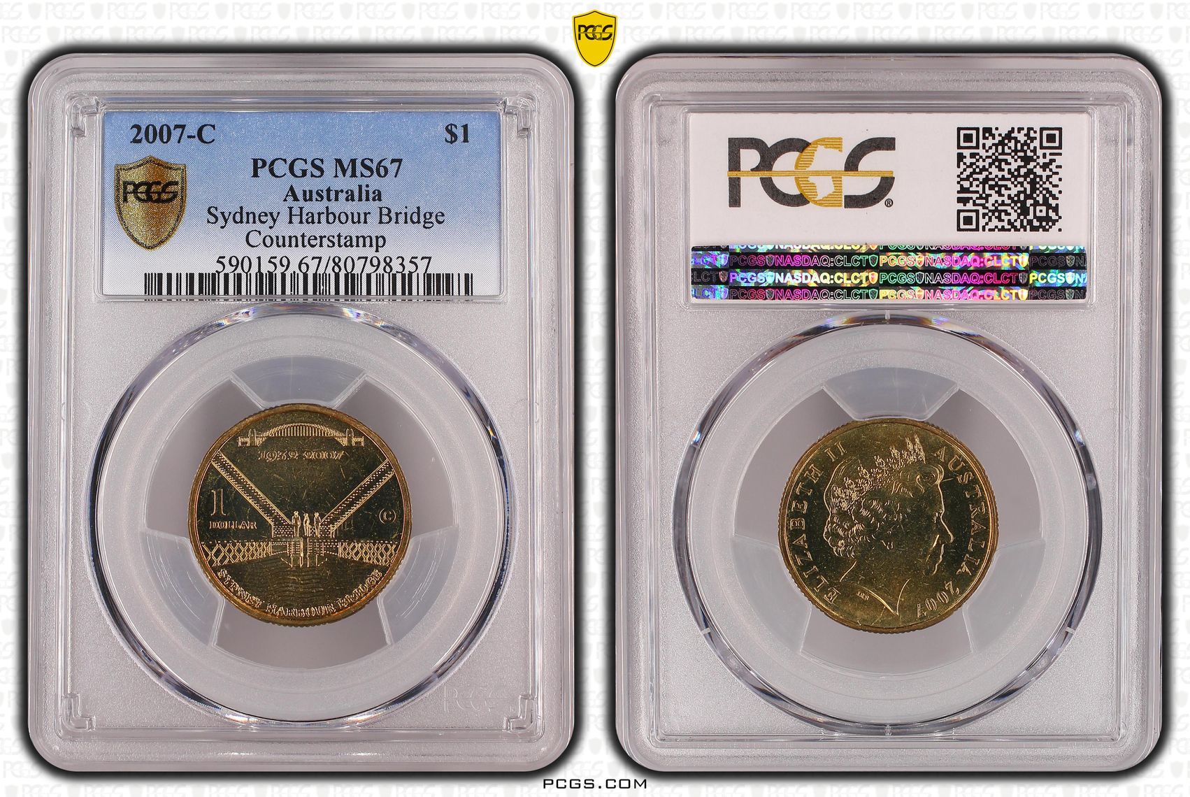 Sydney Harbour Bridge , One Dollar, 2007-C, PCGS MS67