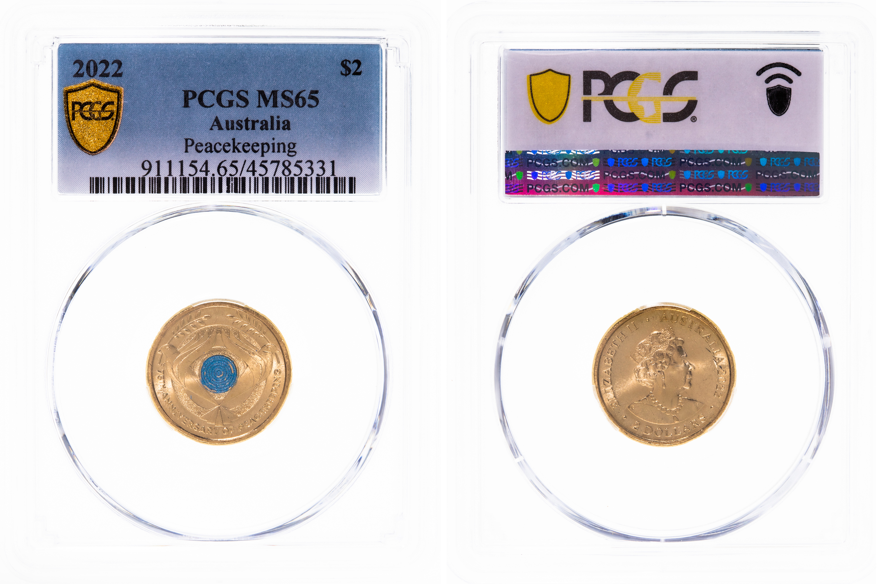 Elizabeth II, Peacekeeping, Two Dollar, 2022, PCGS MS 65