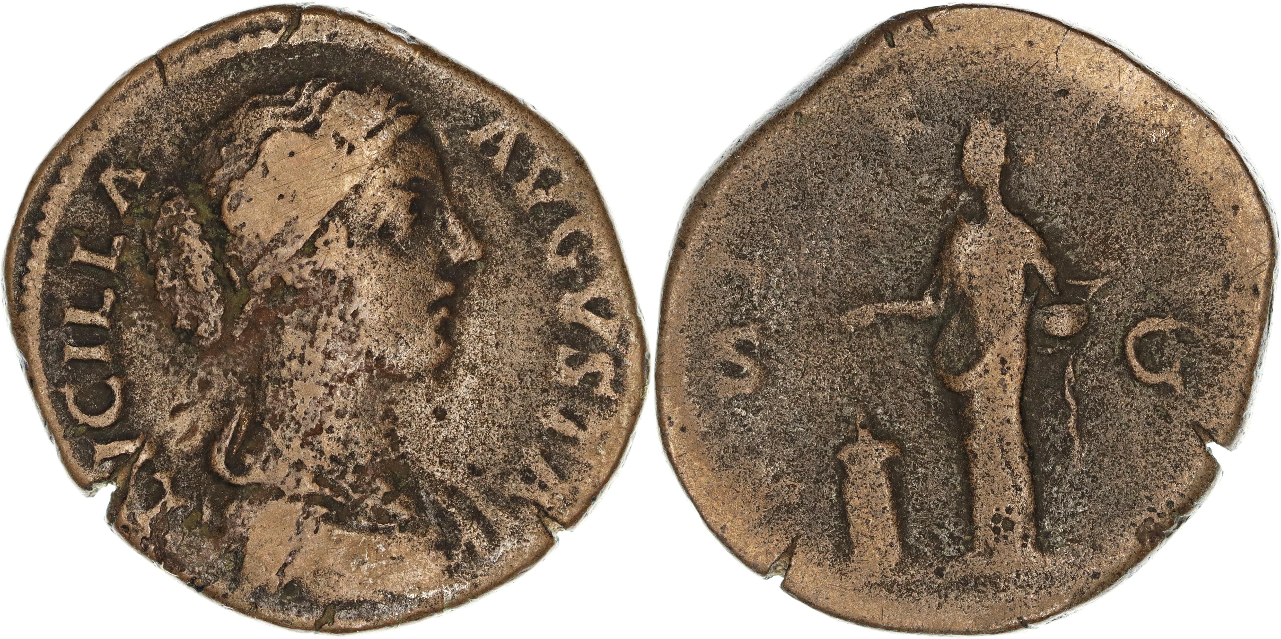 Roman Empire, Lucilla, Æ Sestertius, 166-169 AD, F
