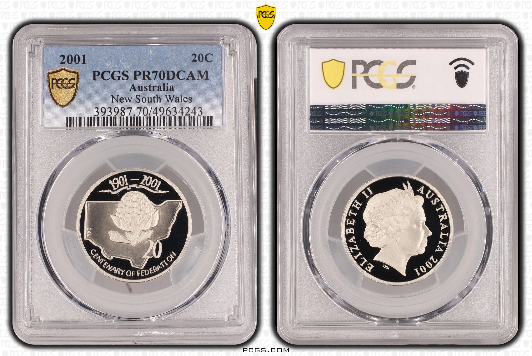 New South Wales, Twenty Cent, 2001, PCGS PR70DCAM