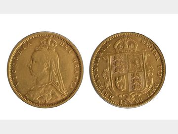1892 VICTORIA LONDON MINT JUBILEE HALF SOVEREIGN