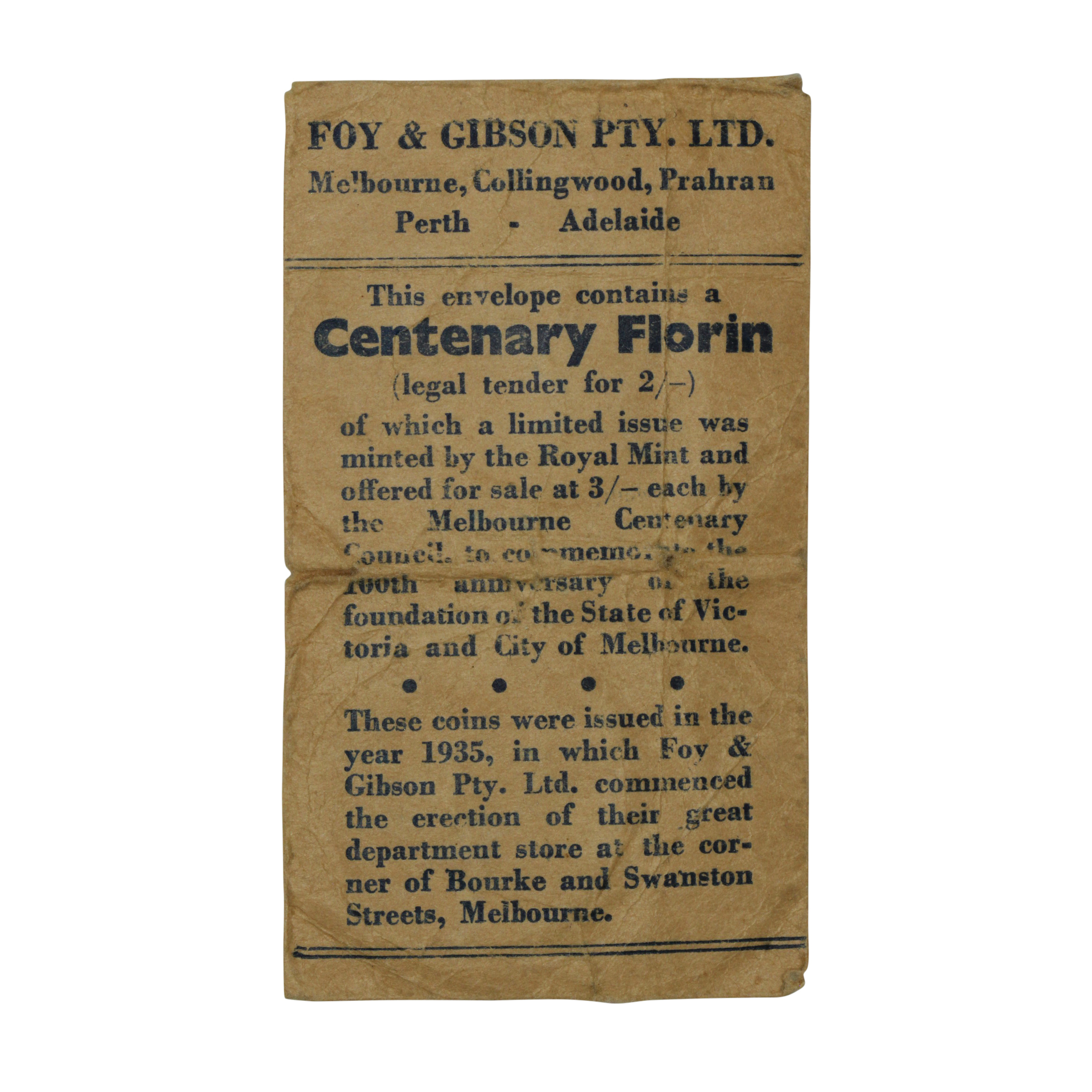 1080. · Florin, 1934/35, Envelope