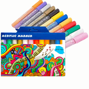 JUPAI 12pc Acrylic Paint Marker for Art and Craft Premium Acrylic Paint Marker for Art and Craft|