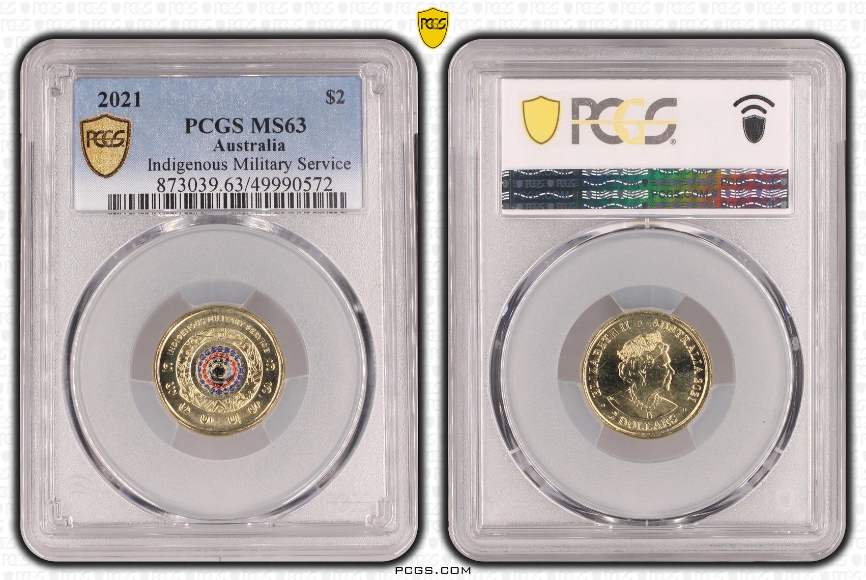 Indigenous Military Service Colourised, Two Dollar, 2021, PCGS MS63