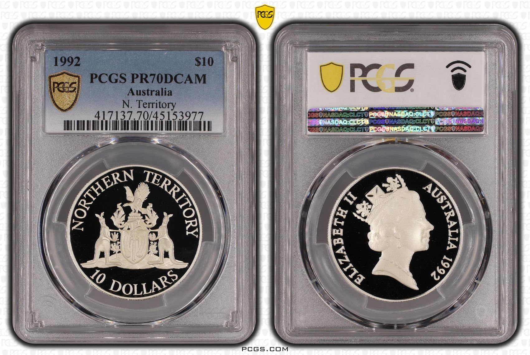 1992 Australia Ten Dollar, $10 Silver Proof N. Territory PCGS - PR70DCAM POP 4/0 -977