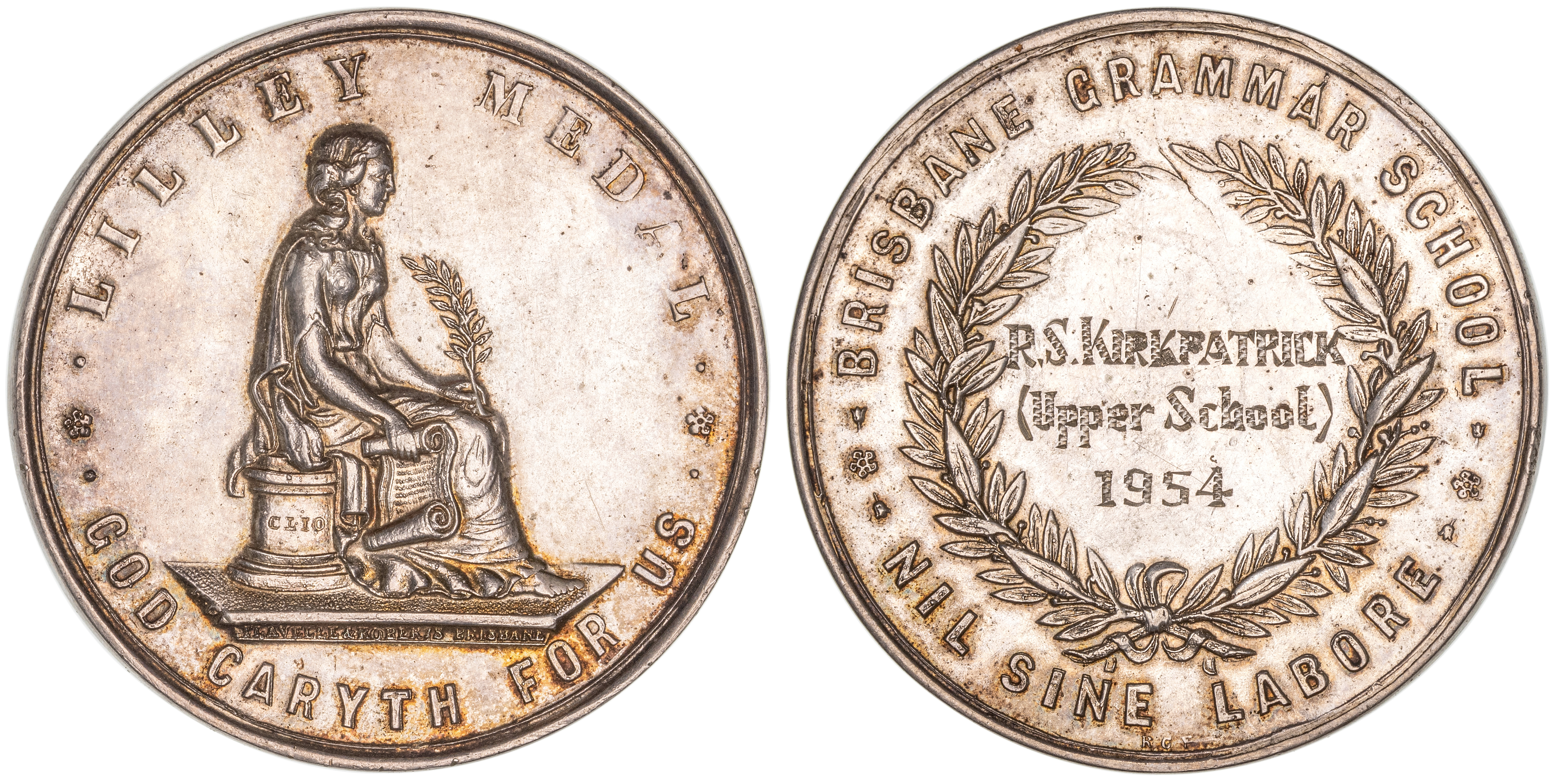 287 · Brisbane Grammar School, Silver Prize Award, 1954, EF