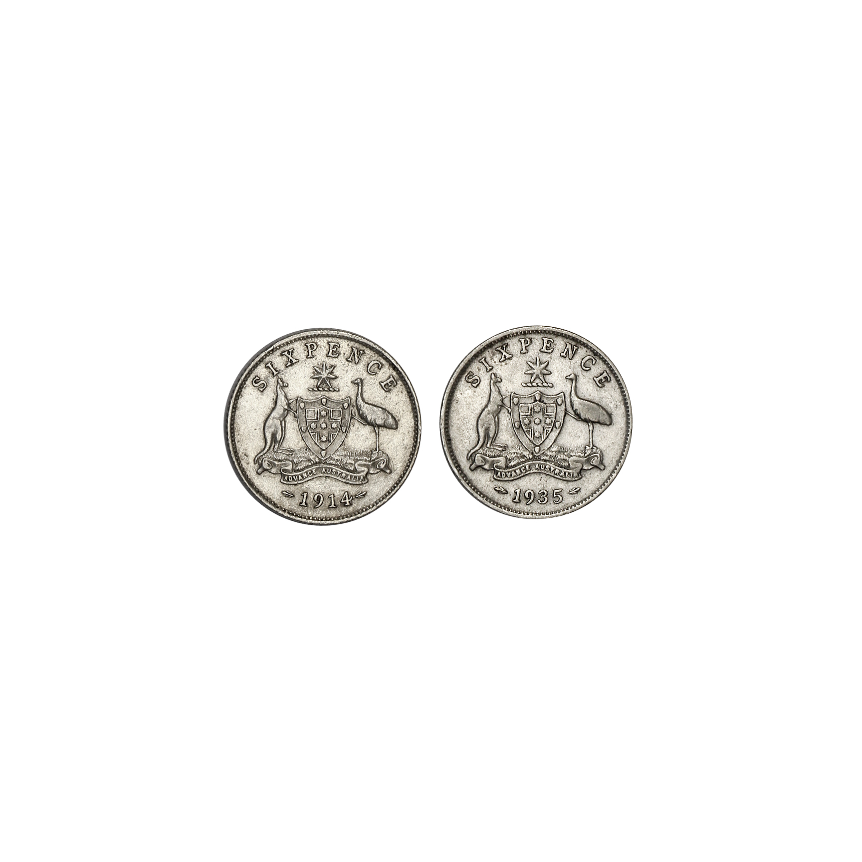 George VI, Sixpence, 1914, gVF