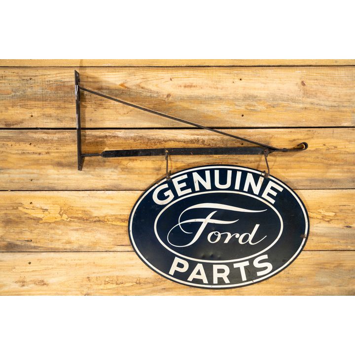 Genuine Ford Parts Double Sided Tin Oval Metal Sign & Metal Hanger TAC 7.75