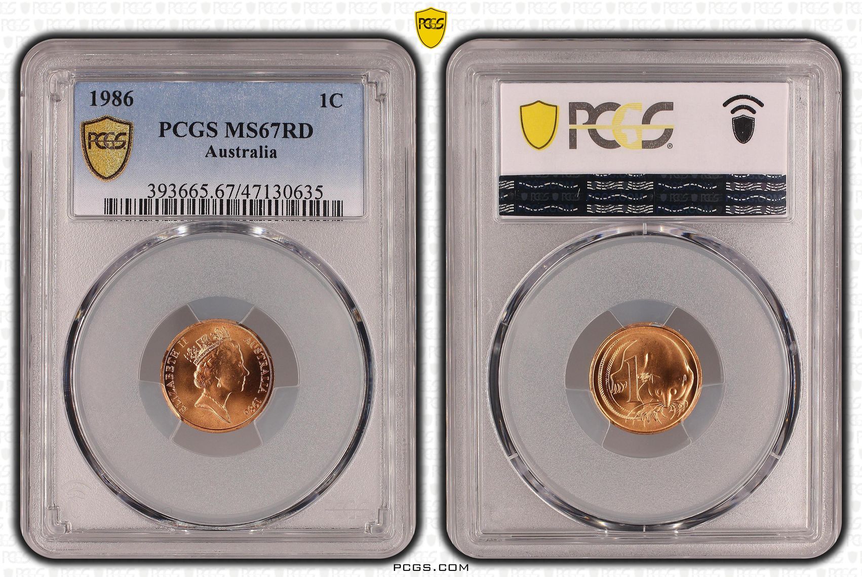 Elizabeth II, KM-78, One Cent, 1986, PCGS MS67RD