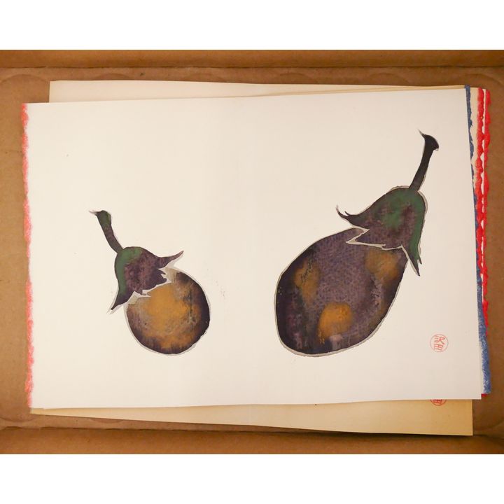Box 7pc Ikune Sawada Painted Christmas Cards