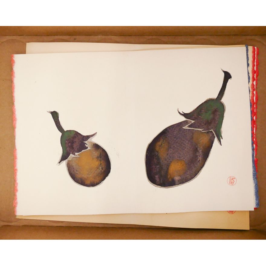 Box 7pc Ikune Sawada Painted Christmas Cards
