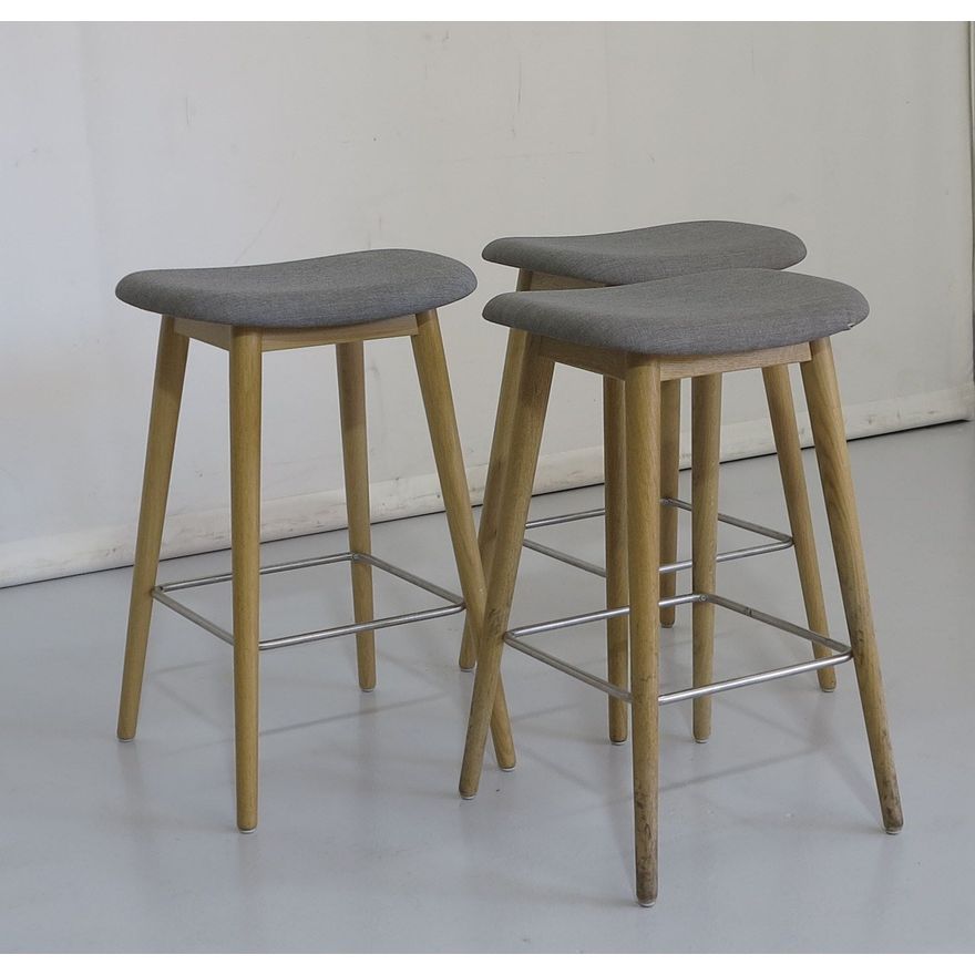 SET OF 3 DANISH MUUTO FIBER COUNTER STOOL
