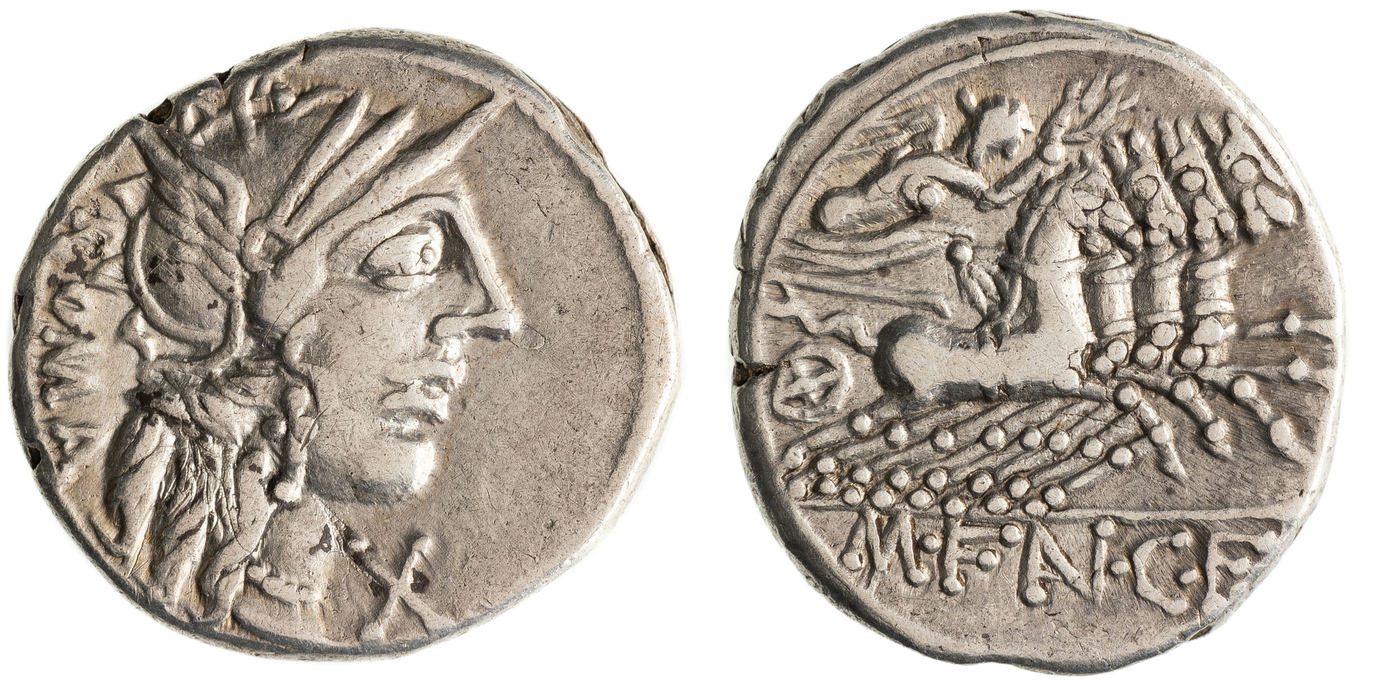 Fannia, Denarius, 123 BC, gVF