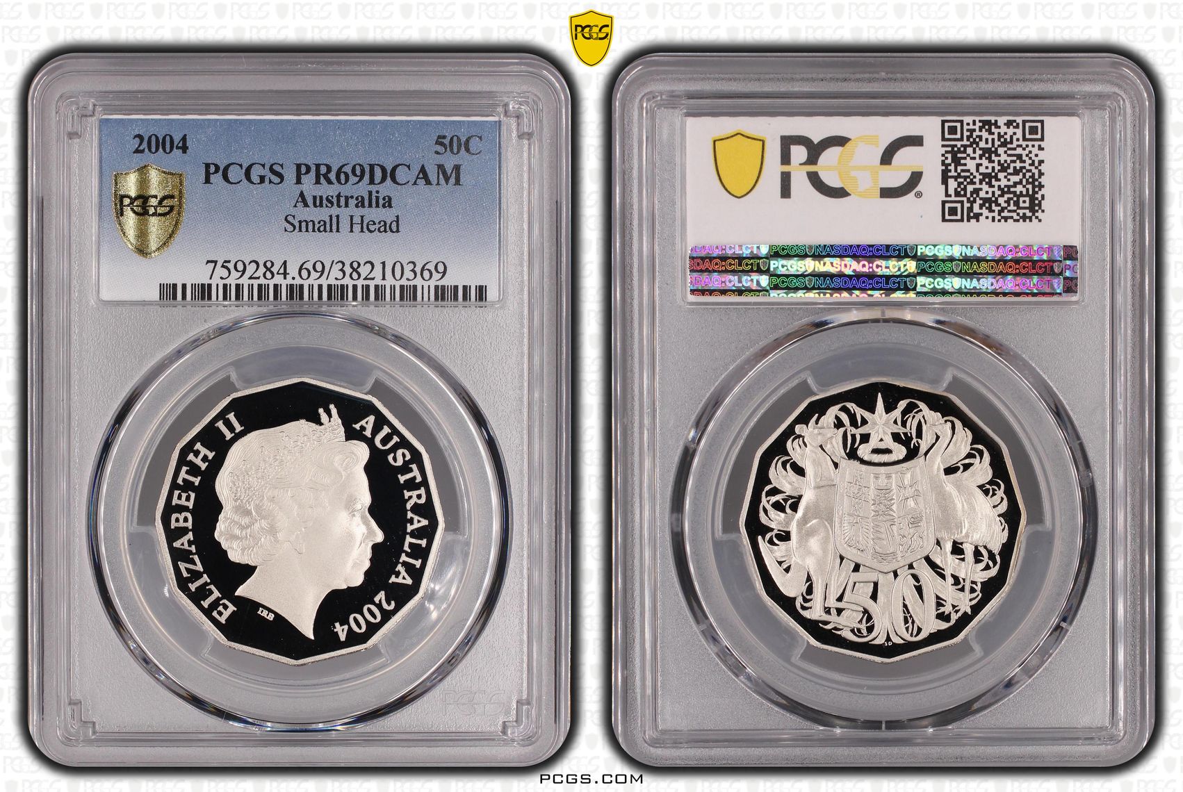 Small Head, Fifty Cent, 2004, PCGS PR69DCAM