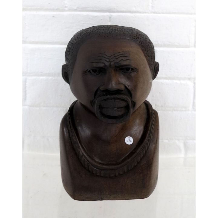 AFRICAN CARVED WOODEN BUST