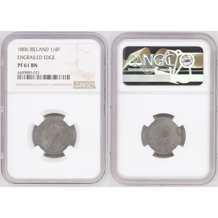 Great Britain, George IV, Engrailed Edge, Farthing, 1806, NGC PF 61 BN