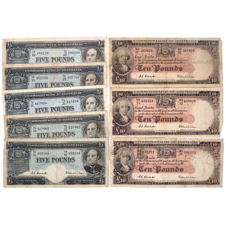 Coombs/Wilson, Five Pounds, 1954, VG - aVF
