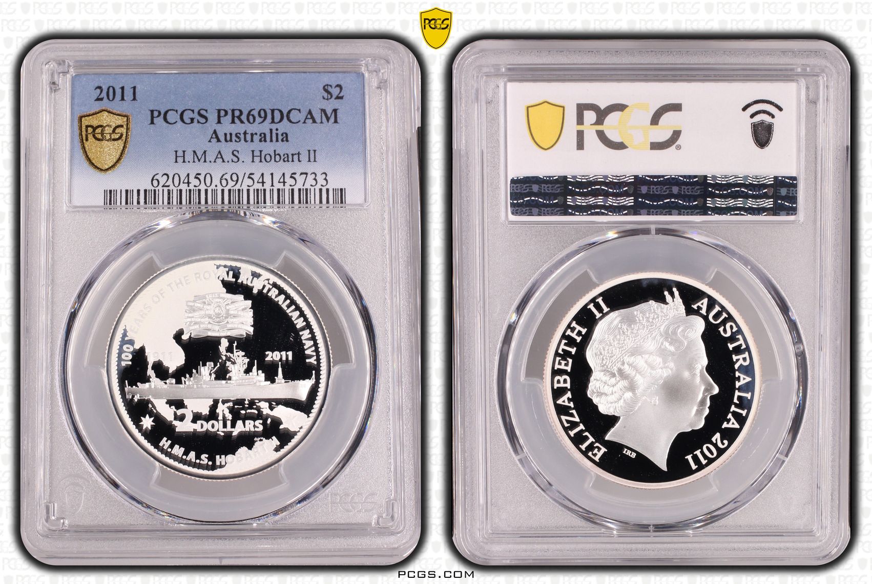 H.M.A.S. Hobart II, Two Dollar, 2011, PCGS PR69DCAM