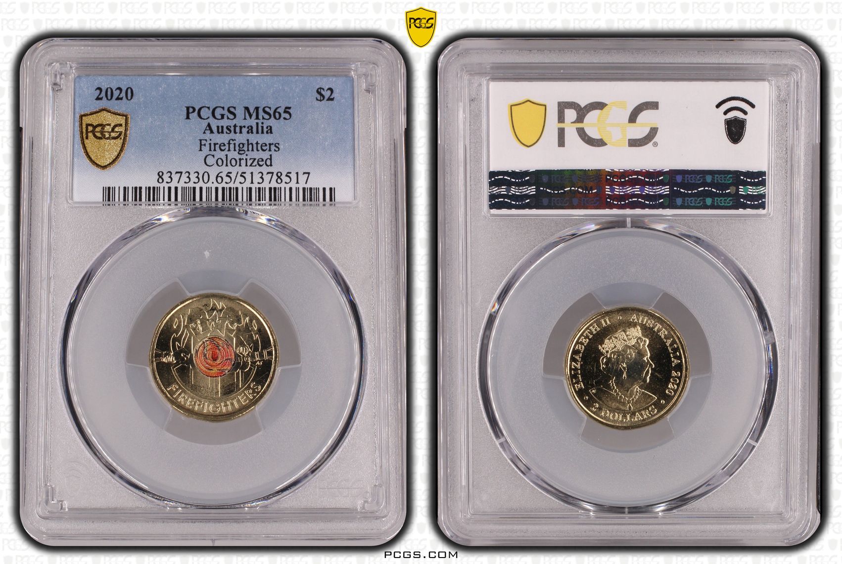 Firefighters Colorized, Two Dollar, 2020, PCGS MS65