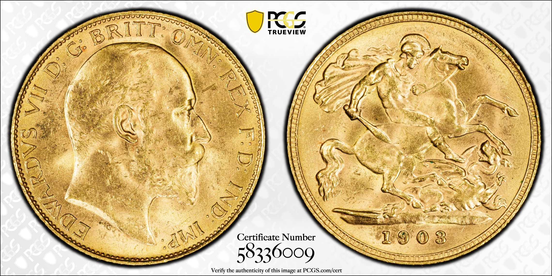 Great Britain, Edward VII, Half Soverign, 1903, PCGS MS64