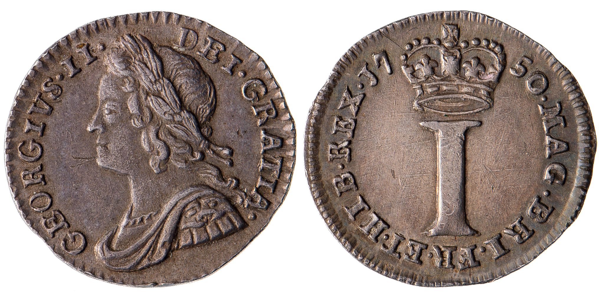 Great Britain, George II, Penny, 1750, EF