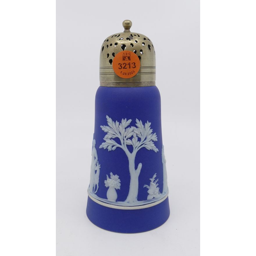 Wedgwood Blue Jasperware Dipped Sugar Shaker- 6"