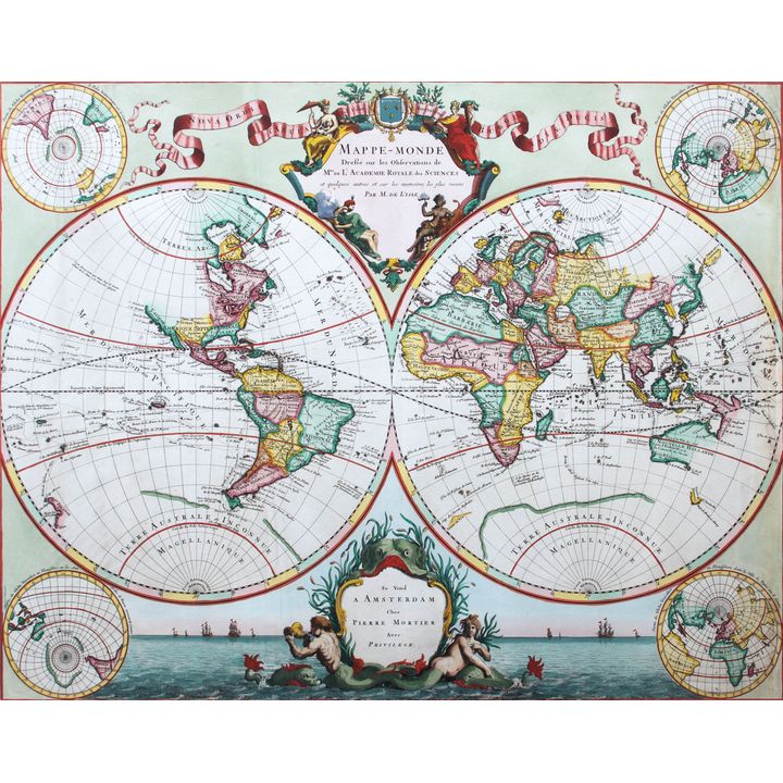 Pierre Mortier | Mappe-monde dresse sur les Observations…
