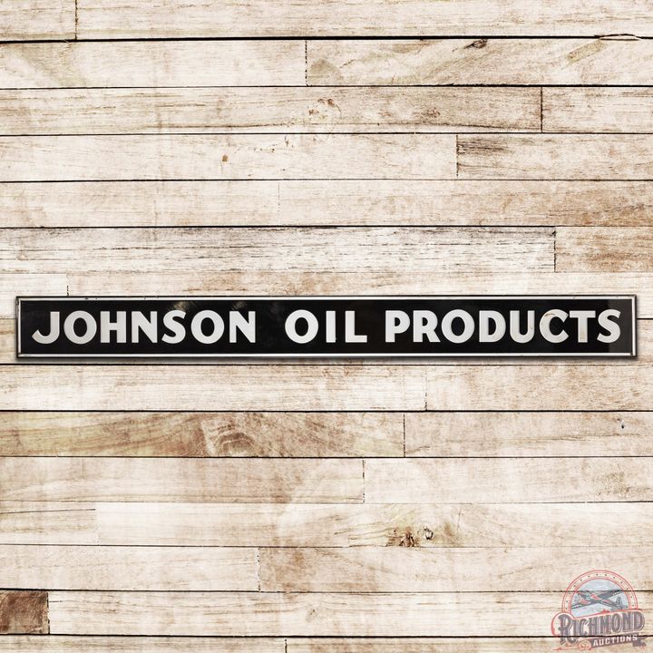 Johnson Oil Products 10' Horizontal Embossed SS Porcelain Sign
