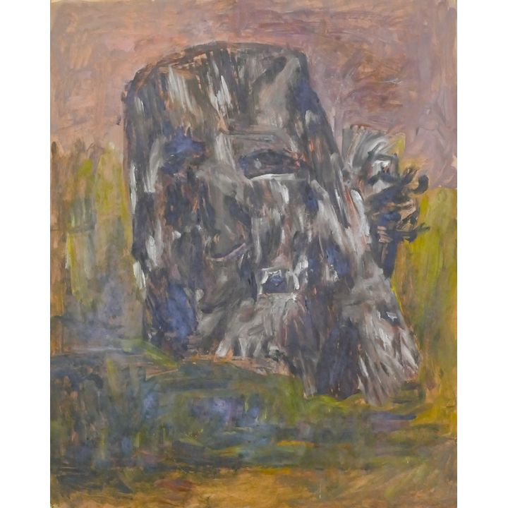 Arthur or Albert Runquist ''Stump Face'' Oil on Paper 22''x18''