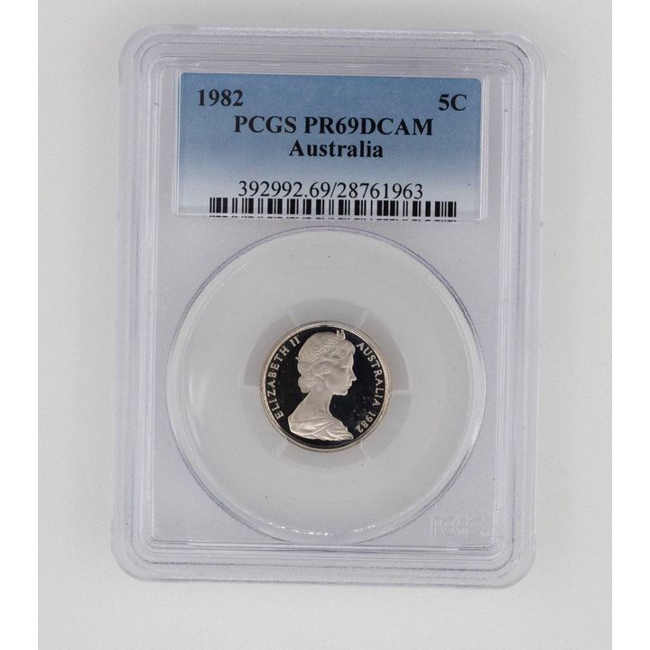 Elizabeth II, Five Cent, PR69DCAM , 1982