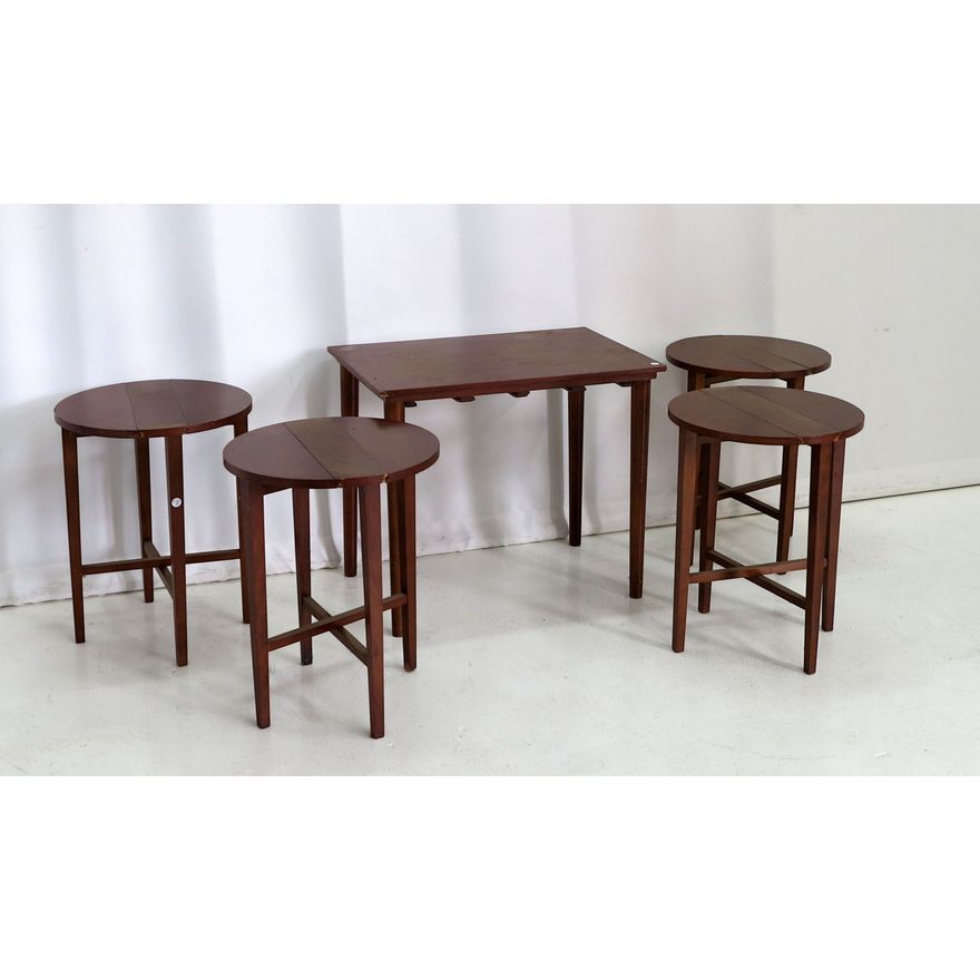 NEST OF 5 FOLDING TABLES