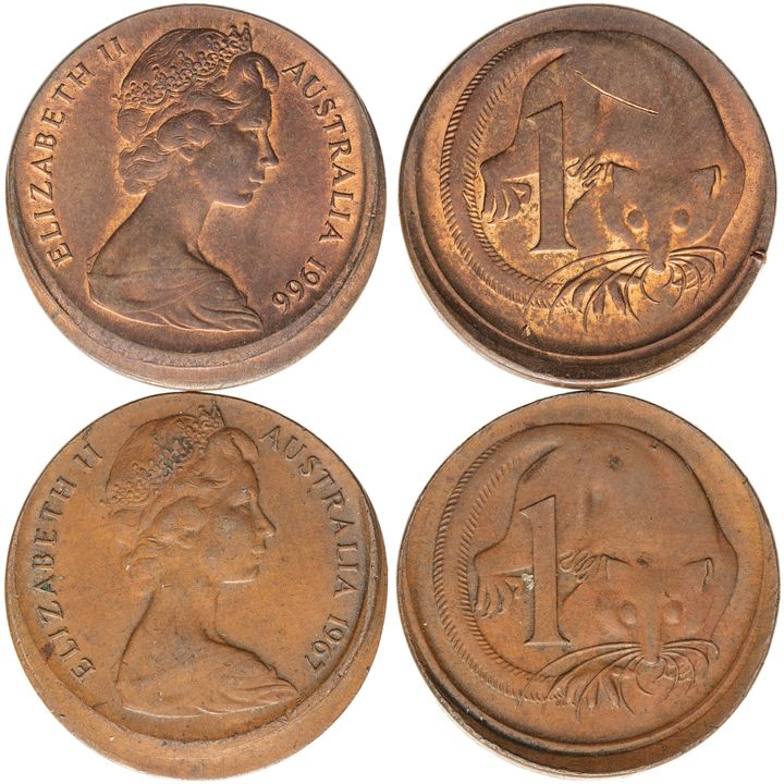 Elizabeth II, One Cent, 1966 - 1967, gVF