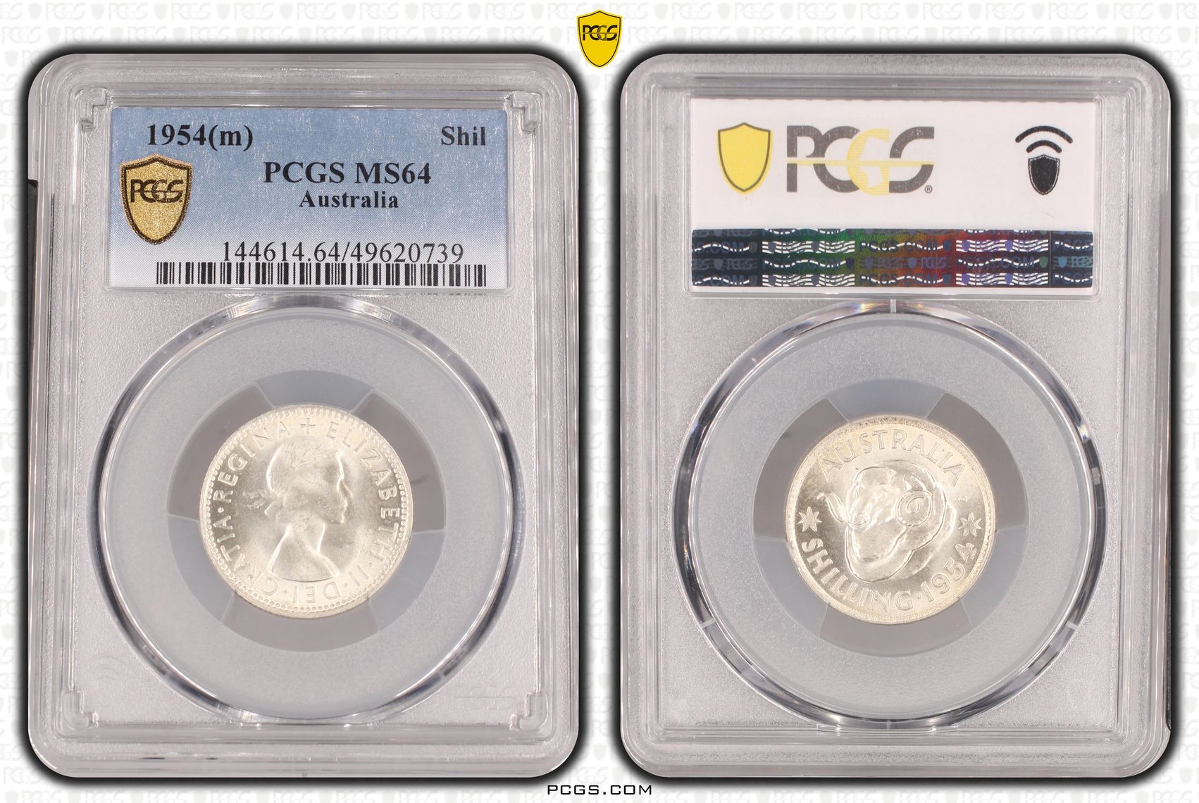 Elizabeth II, Shilling, 1954(m), PCGS MS64