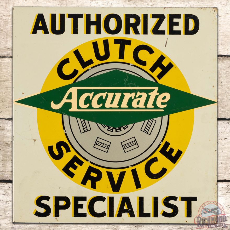 Accurate Clutch Service Authorized Specialist DS Tin Flange Sign