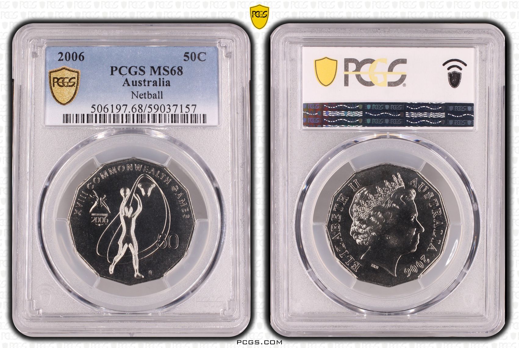 Netball, Fifty Cent, 2006, PCGS MS68