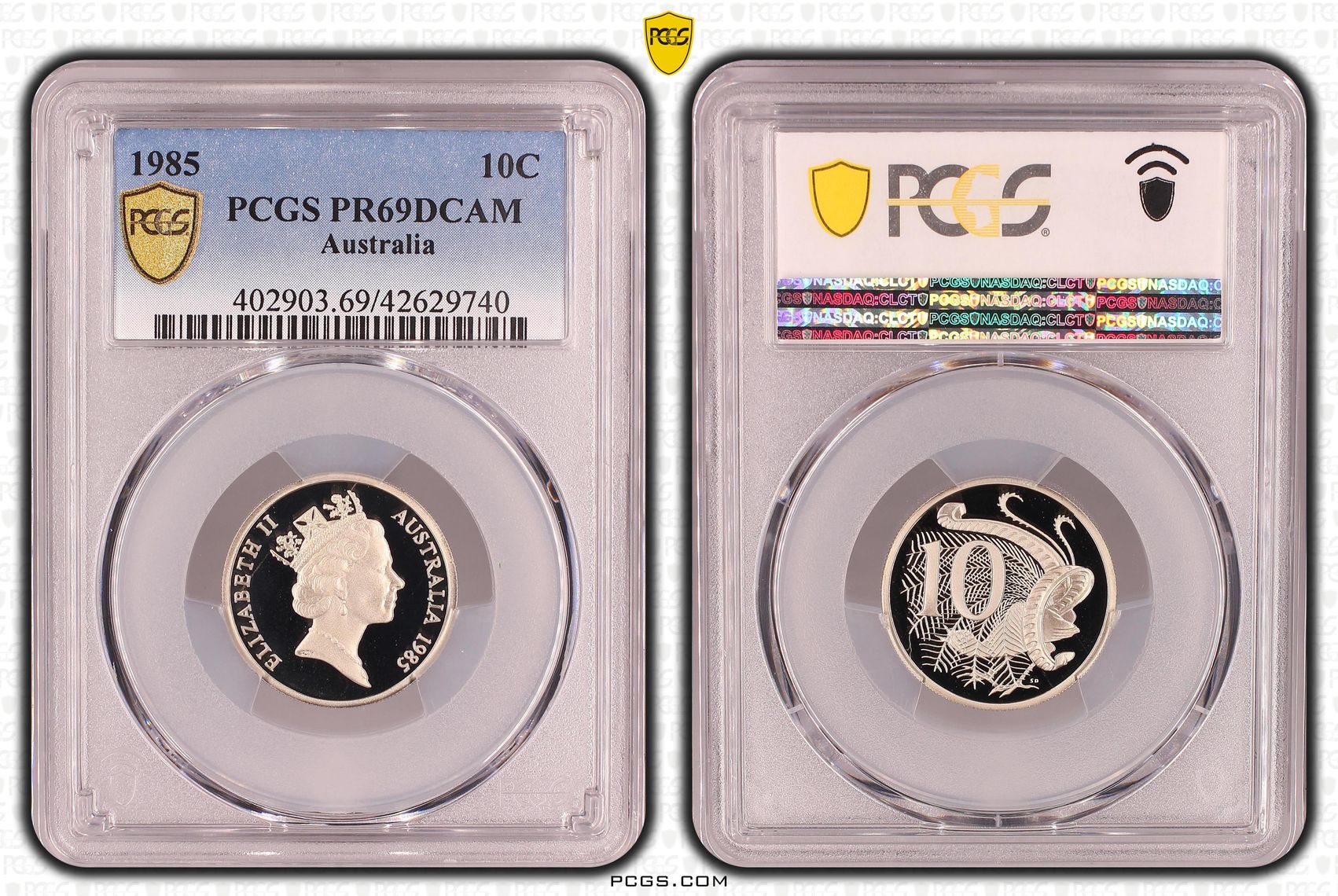 Ten Cent, 1985, Pcgs Pr69dcam
