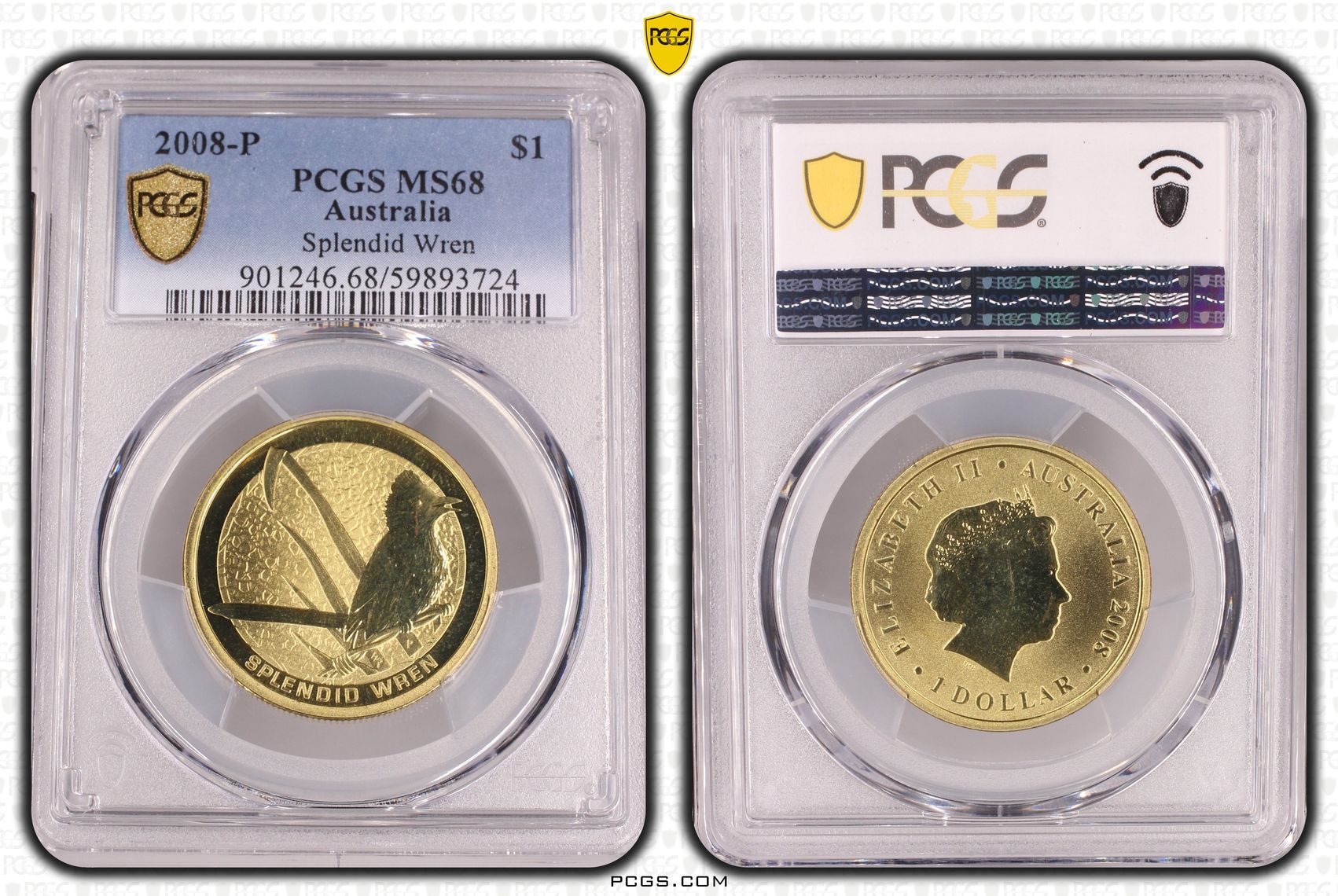 Splendid Wren, One Dollar, 2008-P, PCGS MS68