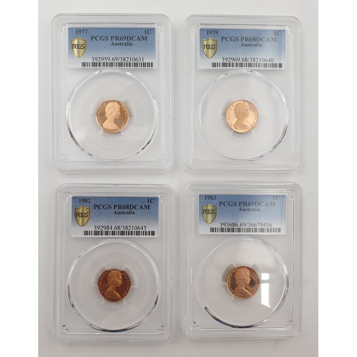 PCGS Graded 1c Coins (x4)