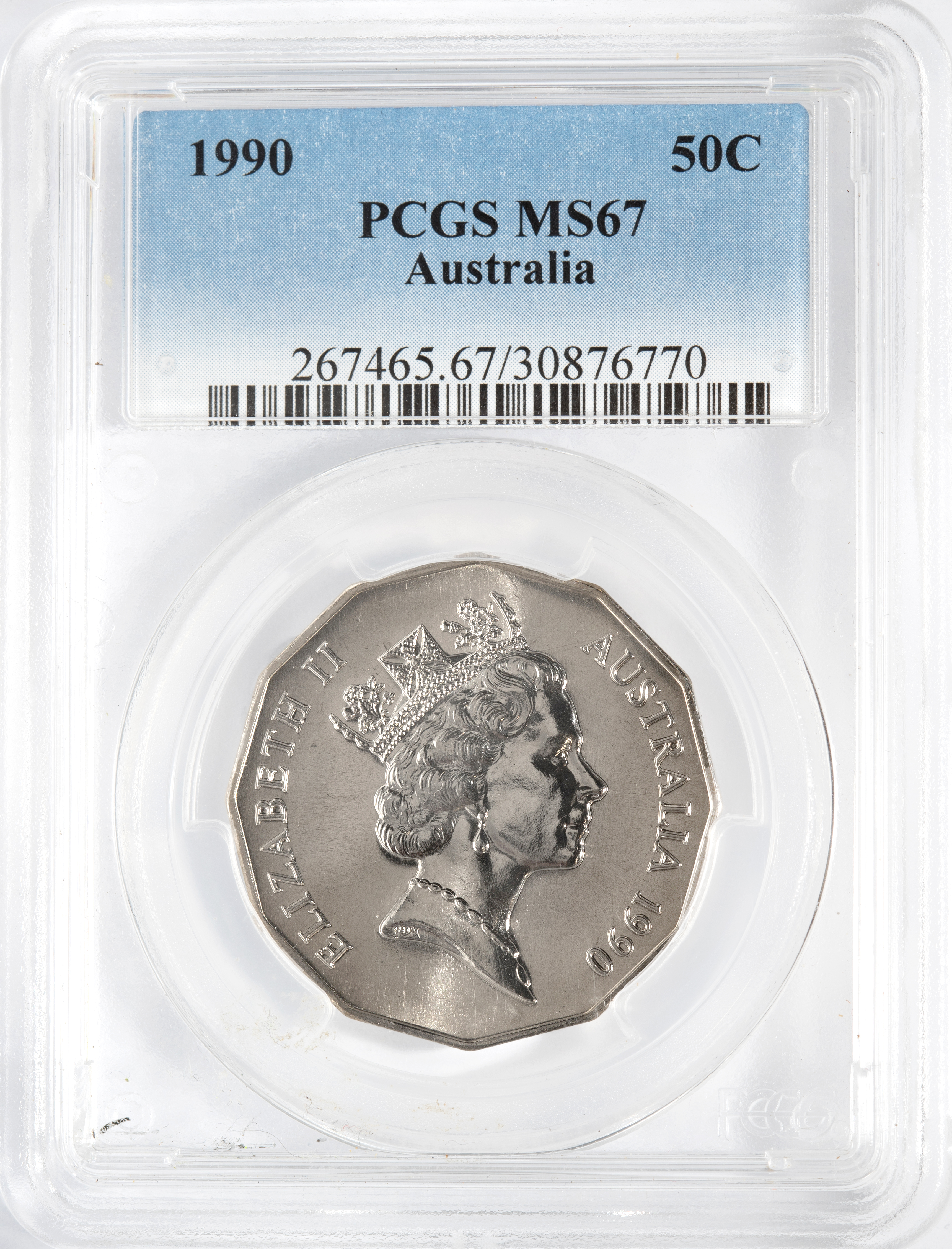 Fifty Cent, 1990, PCGS MS67