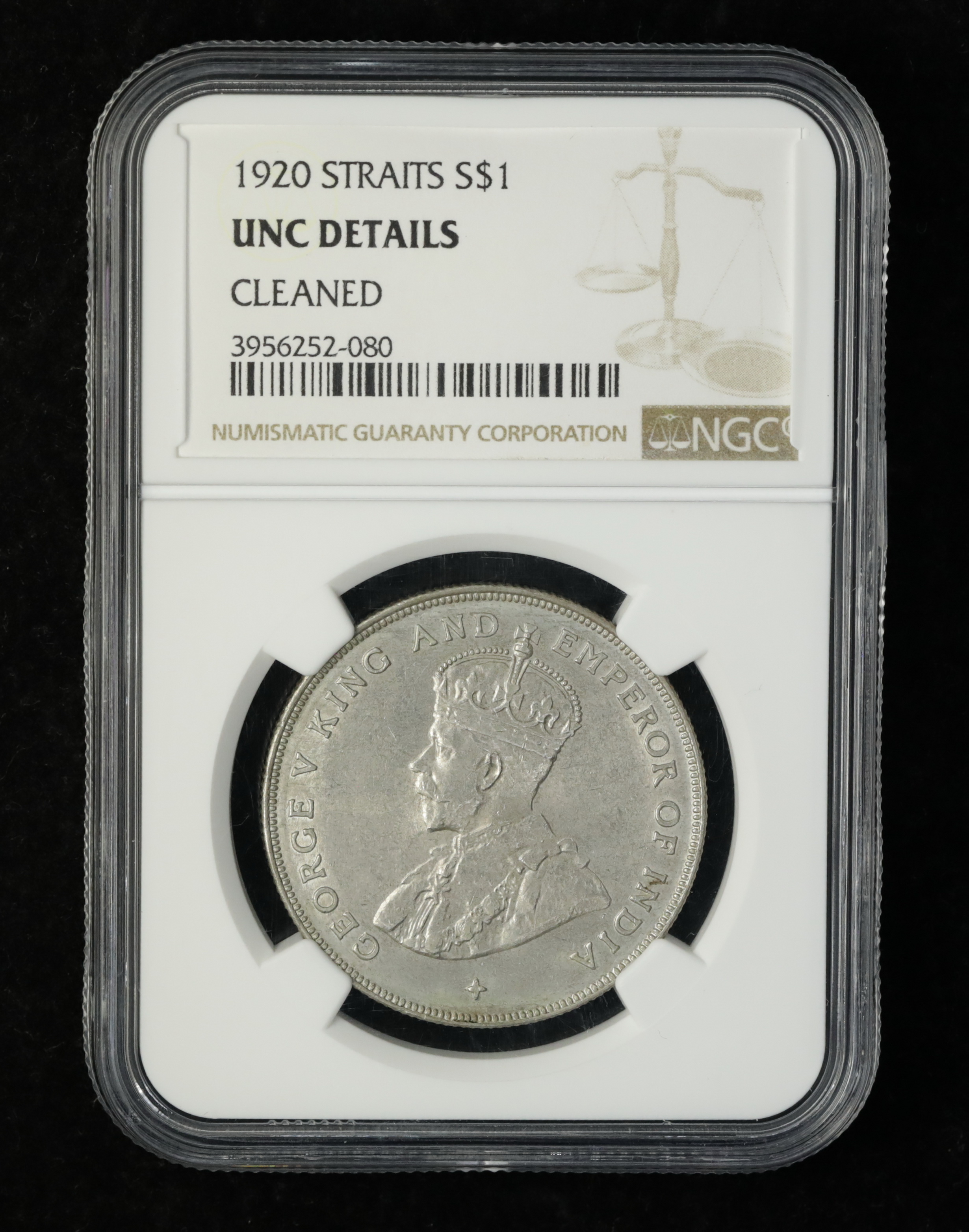 9391 明治4年　5銭　NGC UNC DETAILS 1996 ERROR WASHINGTON QUARTER 5 % STRUCK OFF CENTER COIN NGC