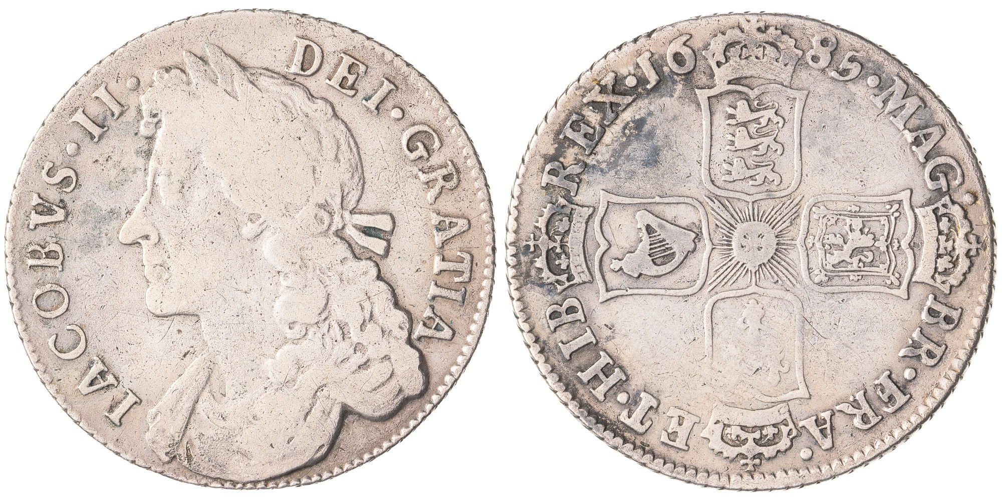Great Britain, James II, Shilling, 1685, VG - aF