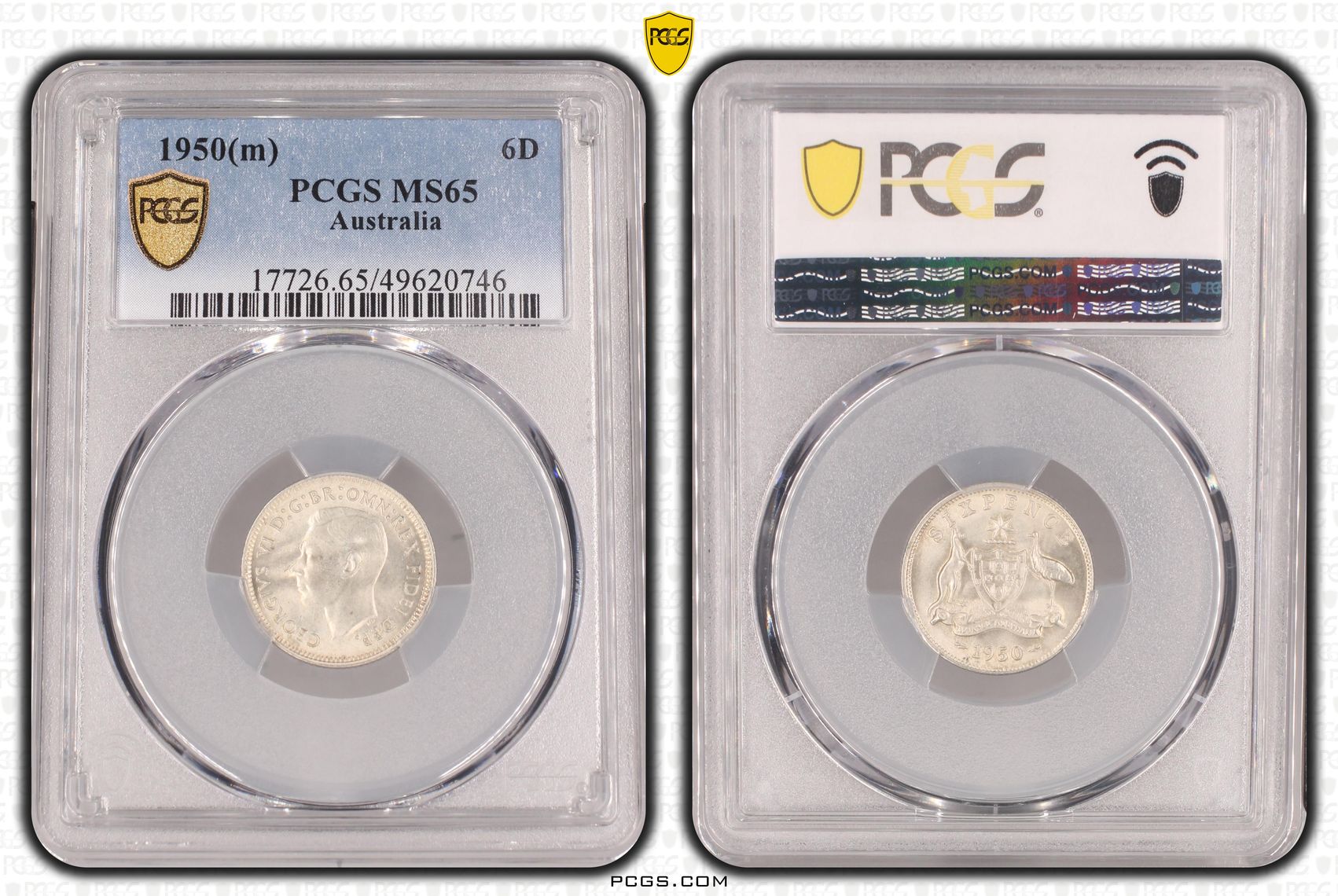 George VI, Sixpence, 1950(m), PCGS MS65
