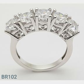 STERLING SILVER '5 LARGE CLUSTER' RING WITH CZ'S (SIZE M) - 51543/252