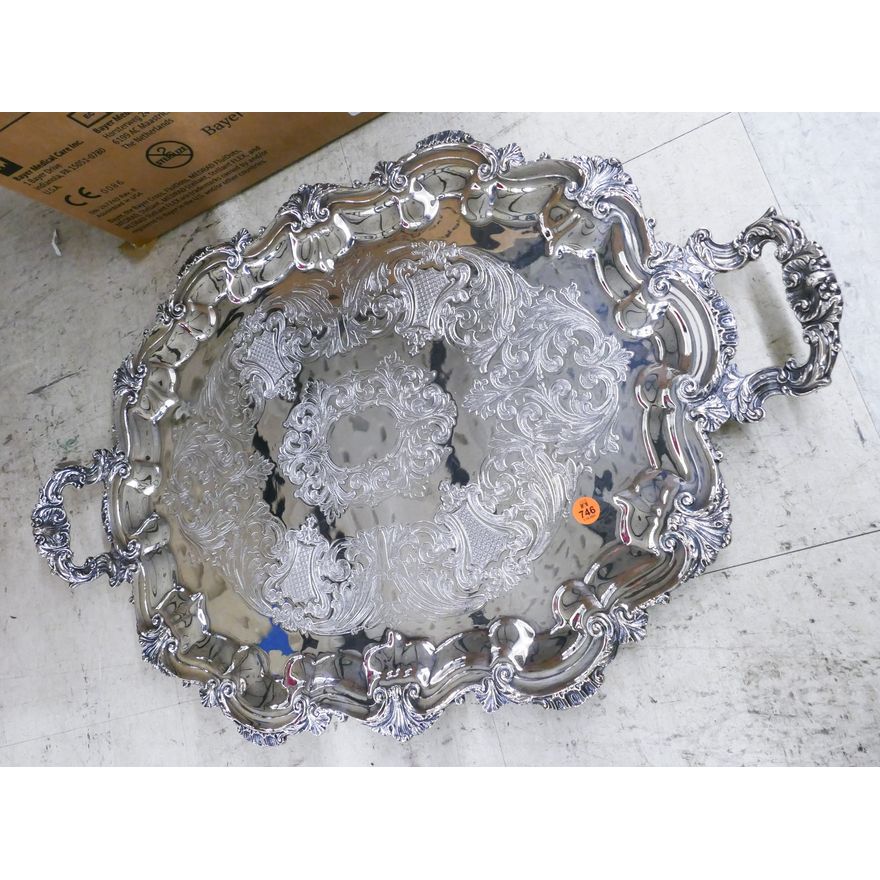 Ornate Silverplated Serving Tray