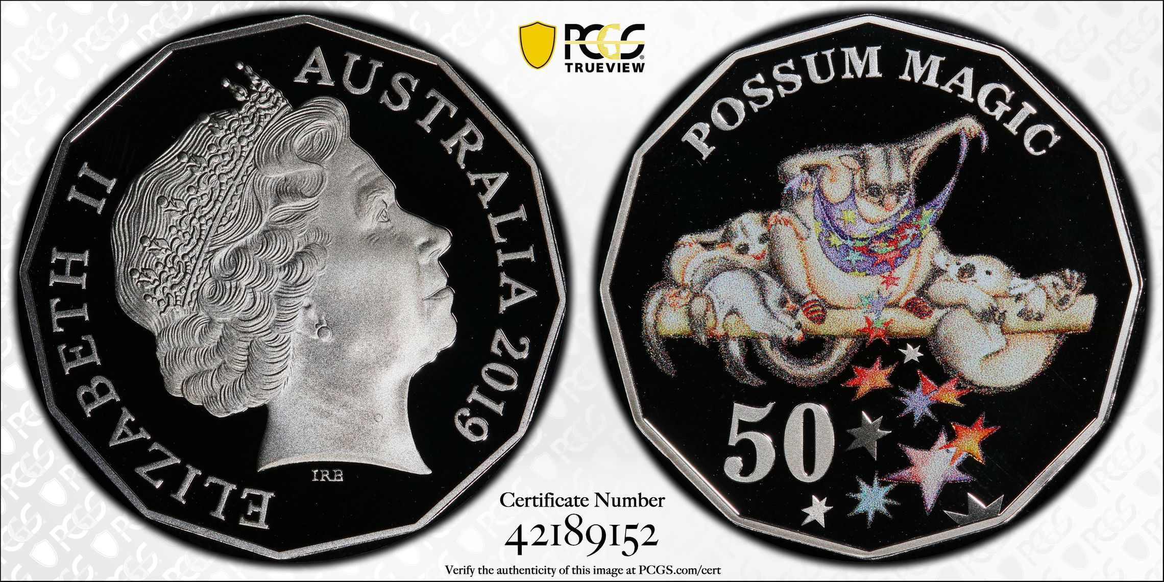 334 · 2019 Australia Fifty Cent, 50c Possum Magic PCGS - PR70DCAM POP 13/0 -152