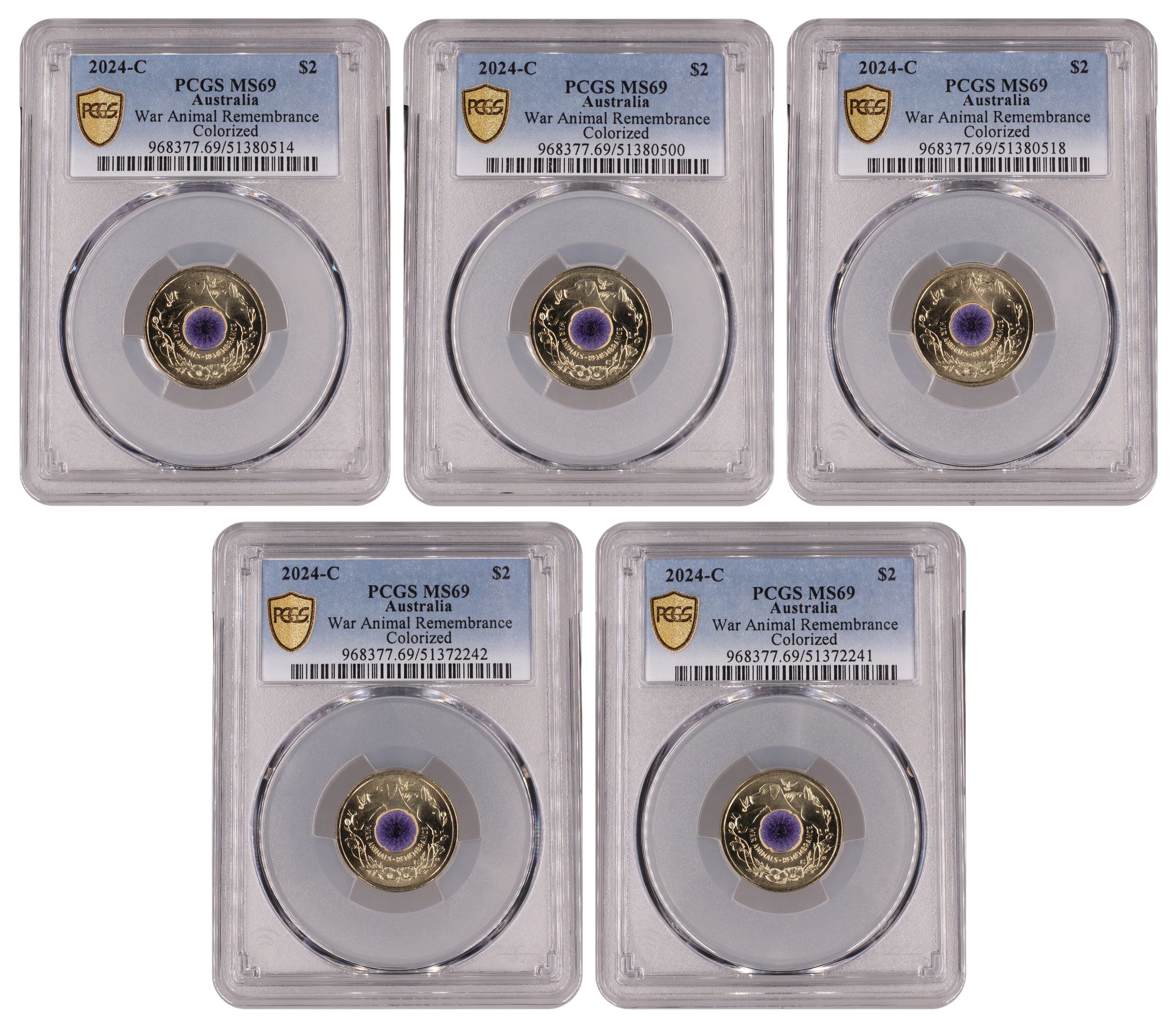 War Animal Remembrance Colorized, Two Dollar, 2024-C, PCGS MS69